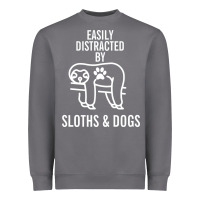 Storm easily distracted by sloths and dogs funny sloth quote paw print Heavyweight Sweatshirt - artisFamous