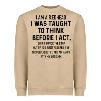 Mushroom i am a redhead i was taught to think Heavyweight Sweatshirt - artisFamous