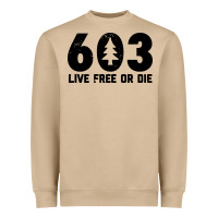 Live Free Or Die 603 Tree Heavyweight Sweatshirt | Teevron