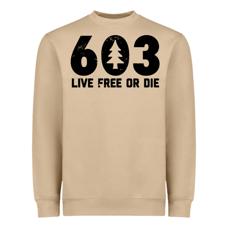 Live Free Or Die 603 Tree Heavyweight Sweatshirt by artisFamous | Teevron