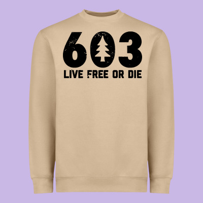 Live Free Or Die 603 Tree Heavyweight Sweatshirt Designed By Artisfamous