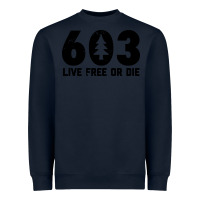 Navy live free or die 603 tree Heavyweight Sweatshirt - artisFamous