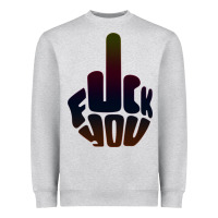 Heather Grey fuck you middle finger Heavyweight Sweatshirt - artisFamous