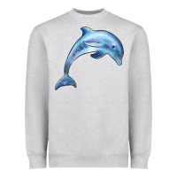 Heather Grey dolphin Heavyweight Sweatshirt - BarkalooDesign