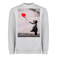 Heather Grey banksy, hope Heavyweight Sweatshirt - artisFamous