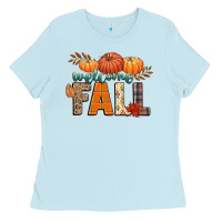 Baby Blue welcome fall Ladies Tee - CowGirlArtShop