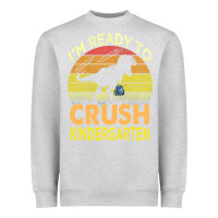 Heather Grey i'm ready to crush kindergarten dinosaur back to school kids t shirt Heavyweight Sweatshirt - artisFamous