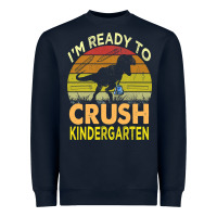 Navy i'm ready to crush kindergarten dinosaur back to school kids t shirt Heavyweight Sweatshirt - artisFamous