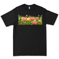 Black flamingos with sunset Premium Tee - TumblerDesignByShophia
