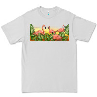 Dove Grey flamingos with sunset Premium Tee - TumblerDesignByShophia