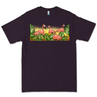 Plum flamingos with sunset Premium Tee - TumblerDesignByShophia