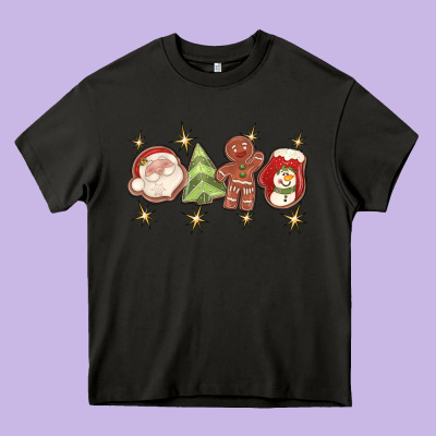 Christmas Gingerbread Cookies Heavy Core Tee Designed By Texasbilliewilder