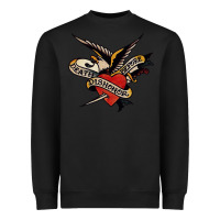 Black sailor jerry tattoo art military mermaid Heavyweight Sweatshirt - artisFamous