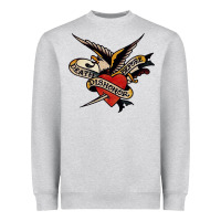 Heather Grey sailor jerry tattoo art military mermaid Heavyweight Sweatshirt - artisFamous