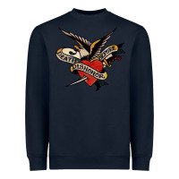 Navy sailor jerry tattoo art military mermaid Heavyweight Sweatshirt - artisFamous