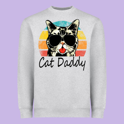 Cat Daddy Vintage Heavyweight Sweatshirt Designed By Artisfamous