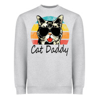 Heather Grey cat daddy vintage Heavyweight Sweatshirt - artisFamous