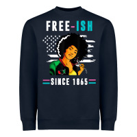Navy juneteenth free ish since 1865 black Heavyweight Sweatshirt - artisFamous