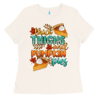 Bone thick thighs and pumpkin pies Ladies Tee - CowGirlArtShop