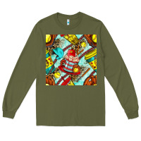 Army Green softball coffee cup and bat with leopard seamless pattern bbs Long Sleeve Tee - BundleAndBundleShop