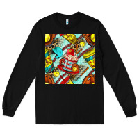 Black softball coffee cup and bat with leopard seamless pattern bbs Long Sleeve Tee - BundleAndBundleShop