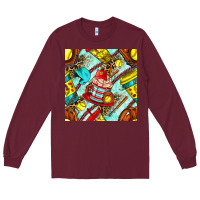 Burgundy softball coffee cup and bat with leopard seamless pattern bbs Long Sleeve Tee - BundleAndBundleShop
