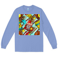 Colony Blue softball coffee cup and bat with leopard seamless pattern bbs Long Sleeve Tee - BundleAndBundleShop