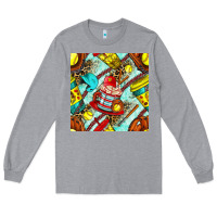 Heather Grey softball coffee cup and bat with leopard seamless pattern bbs Long Sleeve Tee - BundleAndBundleShop