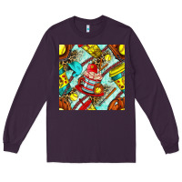 Plum softball coffee cup and bat with leopard seamless pattern bbs Long Sleeve Tee - BundleAndBundleShop