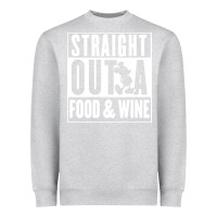 Heather Grey straight out a food and wine Heavyweight Sweatshirt - artisFamous