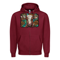 Burgundy Christmas background baby calf Zipper Hoodie - BarkalooDesign