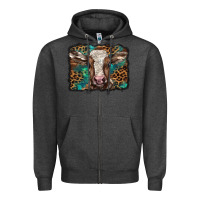 Charcoal Heather Christmas background baby calf Zipper Hoodie - BarkalooDesign