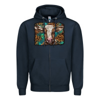 Navy Christmas background baby calf Zipper Hoodie - BarkalooDesign