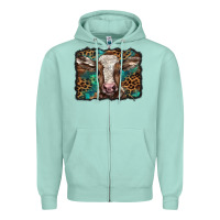 Seafoam Christmas background baby calf Zipper Hoodie - BarkalooDesign
