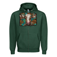 Sports Green Christmas background baby calf Zipper Hoodie - BarkalooDesign