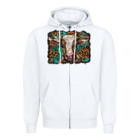 White Christmas background baby calf Zipper Hoodie - BarkalooDesign