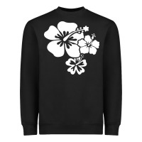 Black hawaiian flower Heavyweight Sweatshirt - artisFamous