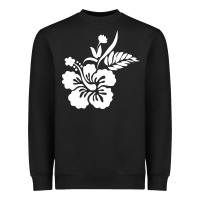 Black hawaiian flower Heavyweight Sweatshirt - artisFamous