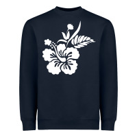 Navy hawaiian flower Heavyweight Sweatshirt - artisFamous