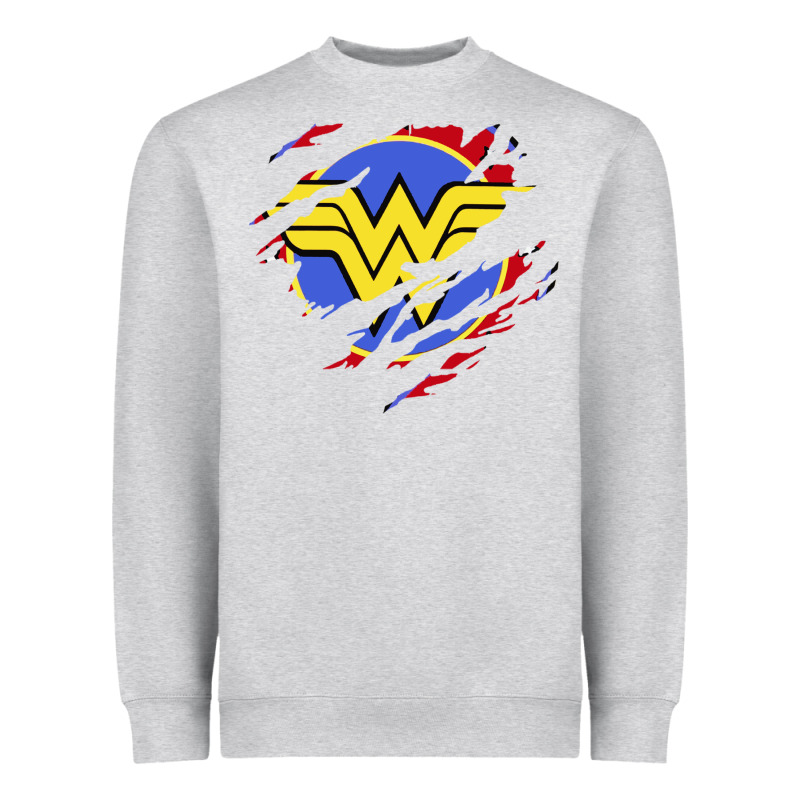 Tear Off Wonder Woman Shield Heavyweight Sweatshirt by artisFamous | Teevron