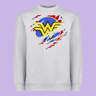 Tear Off Wonder Woman Shield Heavyweight Sweatshirt Designed By Artisfamous