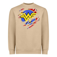 Mushroom tear off wonder woman shield Heavyweight Sweatshirt - artisFamous