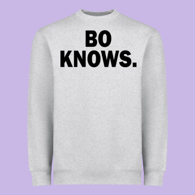 Bo Knows (black Text) Heavyweight Sweatshirt Designed By Artisfamous