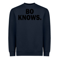 Navy bo knows (black text) Heavyweight Sweatshirt - artisFamous