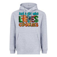 Heather Grey just a girl who loves cookies Heavyweight Hoodie - AdoDesignShop