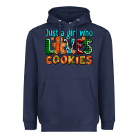 Navy just a girl who loves cookies Heavyweight Hoodie - AdoDesignShop