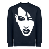 Navy marilyn manson face Heavyweight Sweatshirt - artisFamous