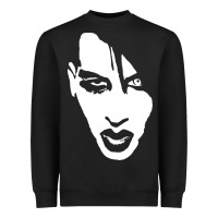 Black marilyn manson face Heavyweight Sweatshirt - artisFamous