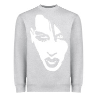 Heather Grey marilyn manson face Heavyweight Sweatshirt - artisFamous