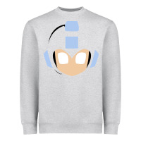 Heather Grey mega man retro video game face Heavyweight Sweatshirt - artisFamous
